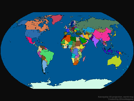 Kavrayskiy VII projection, world map