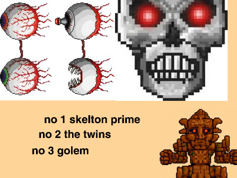 my fave top 3 boss's in tererria