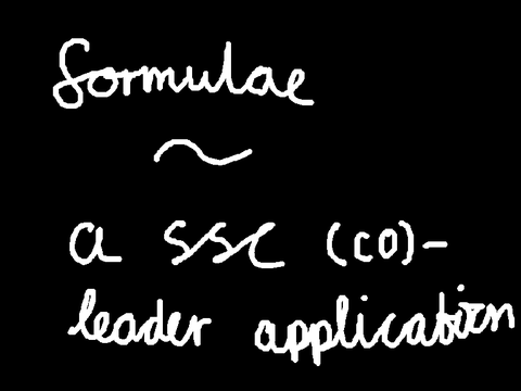 Formulae ~ A SSC (co)-leader application