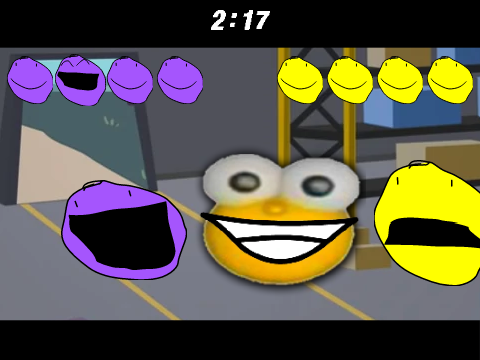 purpley head vs yellowey head!!