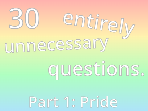 30 Entirely Unnecessary Questions prideee