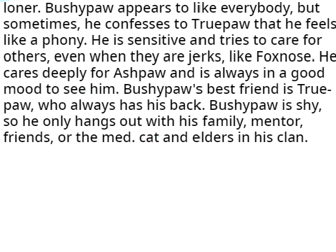 Bushypaw and Ashpaw Description