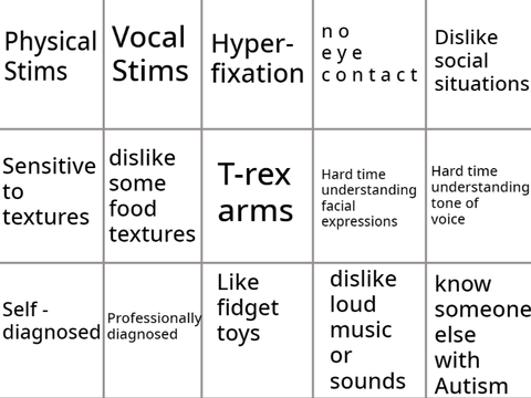 ⭅ Autism Bingo ⭆