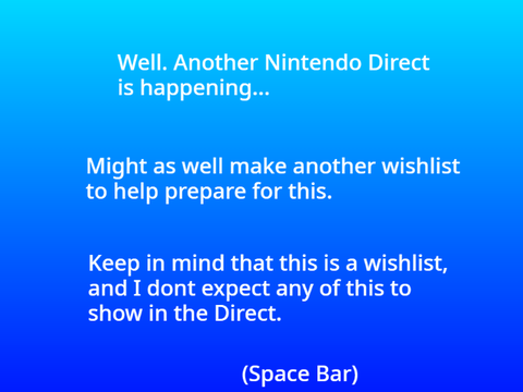 Nintendo Direct Wishlist Mark II (9/13/2022)