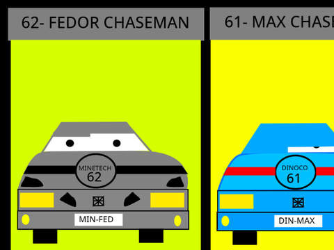 Cars movie race cars- Fedor Chaseman and Max Chaseman
