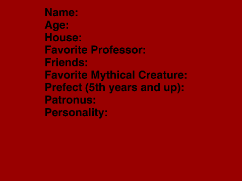 RPG Bio- Hogwarts School of Witchcraft and Wizardry RPG 
