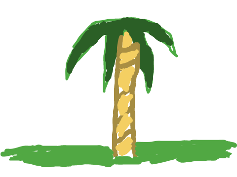 Lonely palm tree but centered