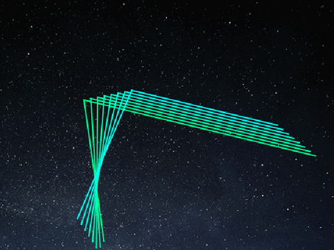 Rainbow lines in space