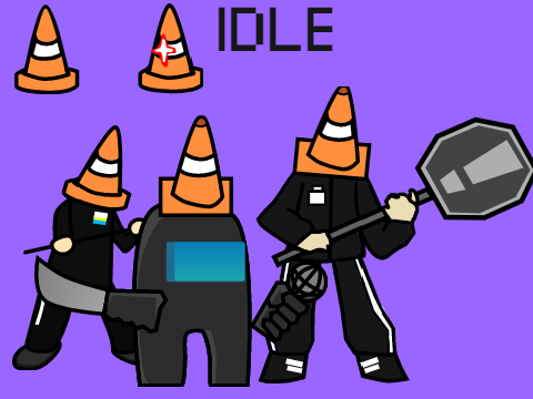 Traffic Cone Man + revealed black imposter