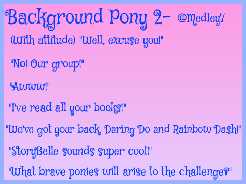 My Lines: Baltimare Bully 1 And Backround pony 2