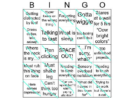 ADHD Bingo 