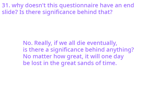 This is totally productive. Answer these when you're sleep deprived.  remix