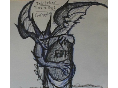 Inktober-Day 1- Gargoyle 