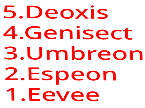 Top 5 favorite pokemon