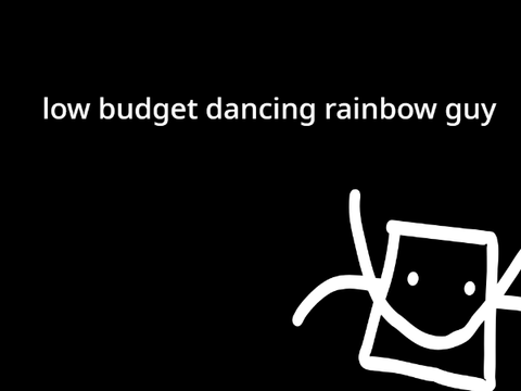 low budget dancing rainbow guy