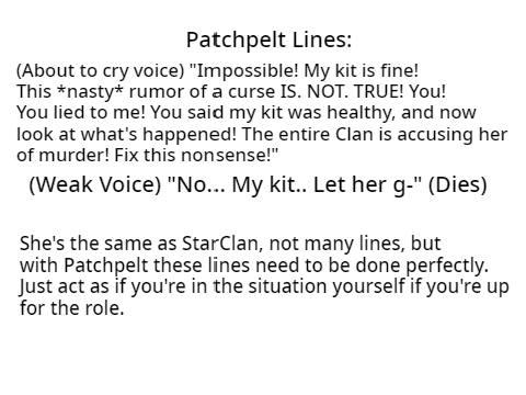 {OPEN} "A Dark Path" Audition: Patchpelt