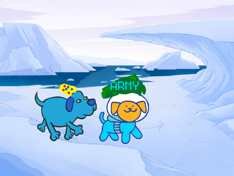 king doggo II finds a base with one of his soldiers in antarctica
