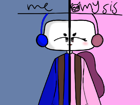 Me  vs my sis  of my Oc art lol and who win?