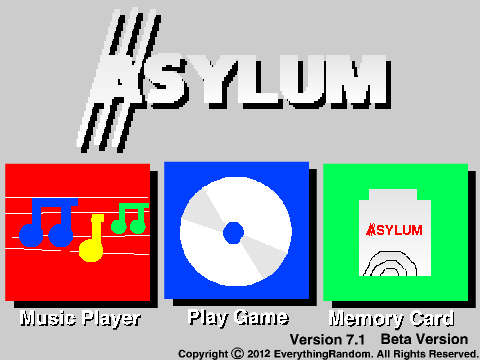 Asylum Beta Startup Screen Mock-up