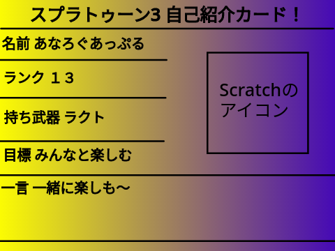 スプラトゥーン3 自己紹介カード！ remix