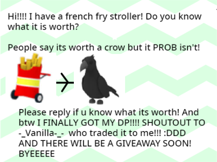 WHAT IS A FRENCH FRY STROLLER WORTH?