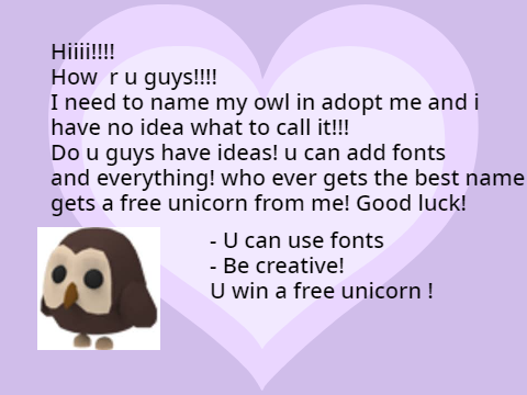 CHALLENGE FOR A FREE UNICORN!