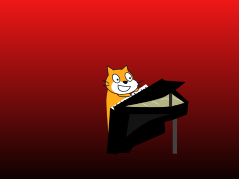 piano cat