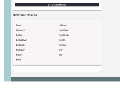 Bear+Dawn ship namesss