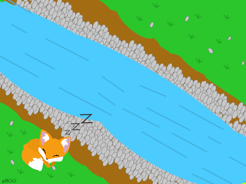 River Animation with a Sleeping Fox {Plus a Duck?} 