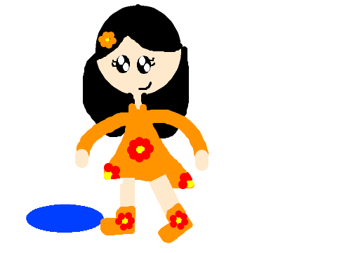 Girl kicking water