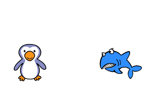 Two characters and a list