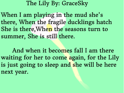Poetry Contest My entry