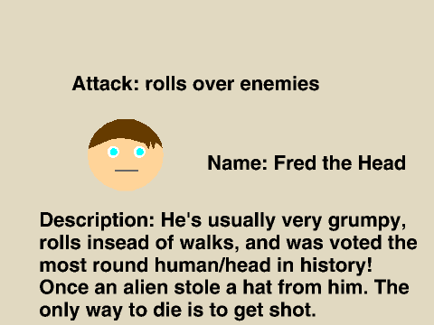 Fred the head character 