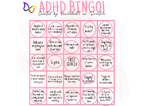 ADHD Bingo -- Answers!