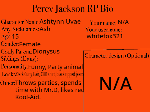 Percy Jackson RP Bio Template remix