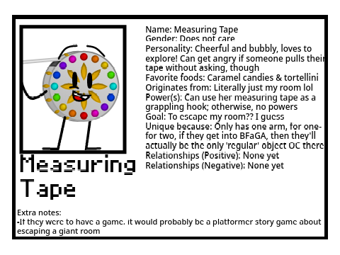 OC character sheet- Measuring Tape