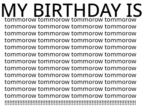 MY birthday NEWS plus INFO its tommarow