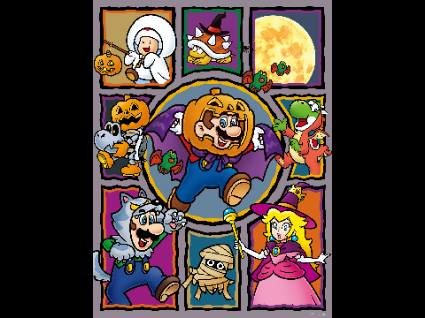 2022年のハロウィンバージョンのマリオ達。