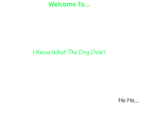 I Know What The Dog Doin'