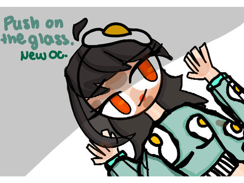Push on the glass- かわいい氷