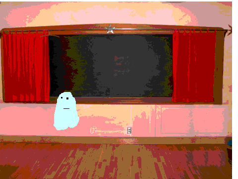 a ghost screaming