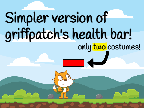 Simpler version of griffpatch's health bar!