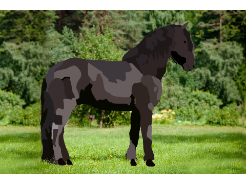My first ever blockshade - a friesian horse