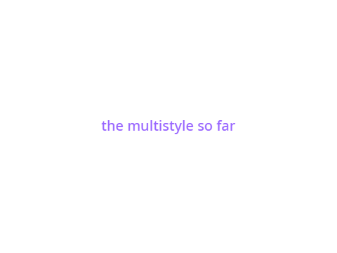 the multistyle so far
