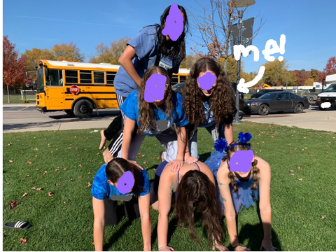 we made a human pyramid