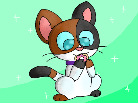 Sprinkles eating a donut // ArtTrade