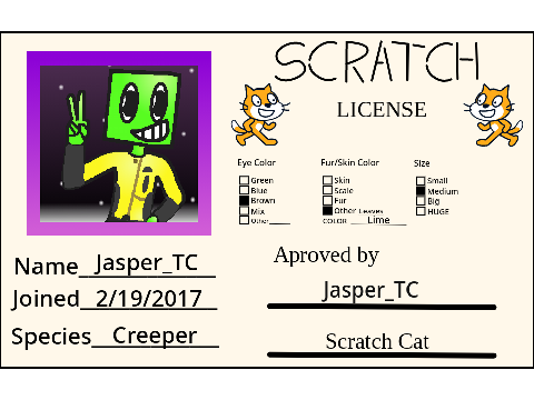 My Scratch License!