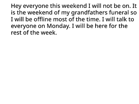 Offline This Weekend.