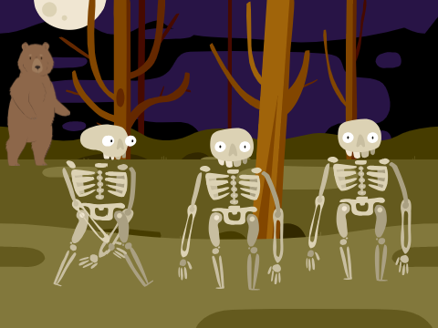 Spooky scary  skeletons