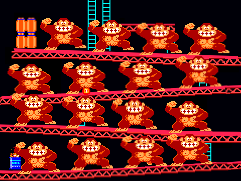 Donkey Kong but there's too Many Donkey kong 
